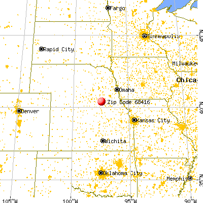 Ohiowa, NE (68416) map from a distance