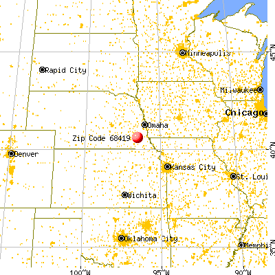 Panama, NE (68419) map from a distance