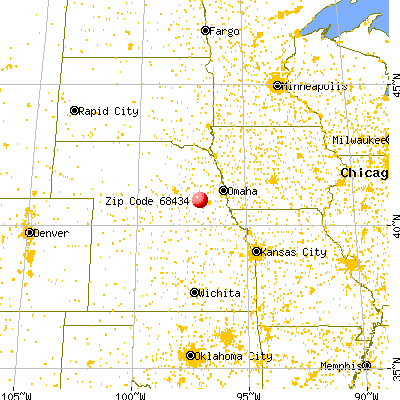 Seward, NE (68434) map from a distance