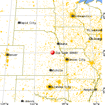 Steele City, NE (68440) map from a distance
