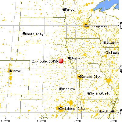 Utica, NE (68456) map from a distance