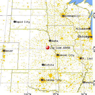 Virginia, NE (68458) map from a distance