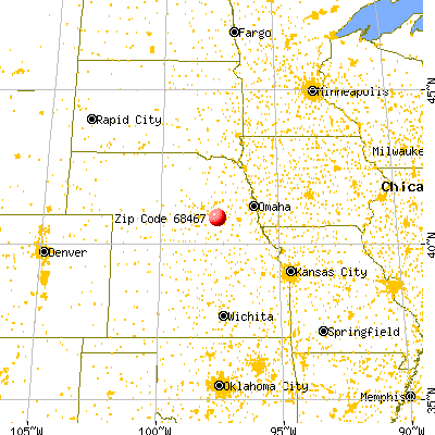 York, NE (68467) map from a distance