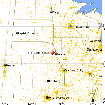 Ames, NE (68621) map from a distance