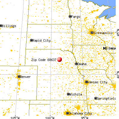 Ericson, NE (68637) map from a distance