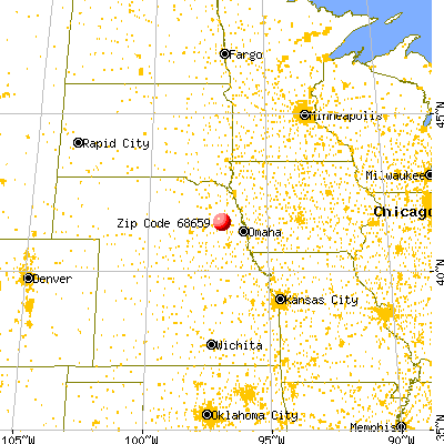 Rogers, NE (68659) map from a distance
