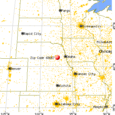 Surprise, NE (68667) map from a distance