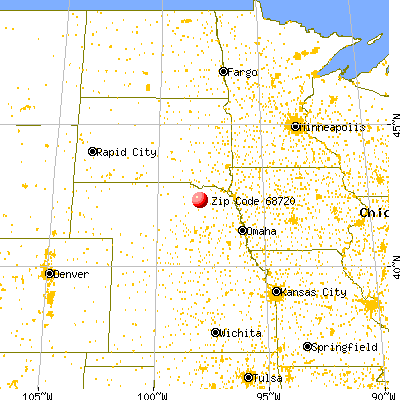 Brunswick, NE (68720) map from a distance