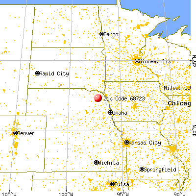 Carroll, NE (68723) map from a distance