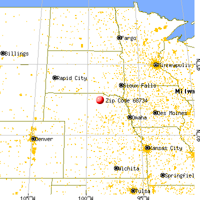 Emmet, NE (68734) map from a distance