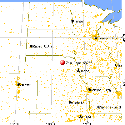 Ewing, NE (68735) map from a distance