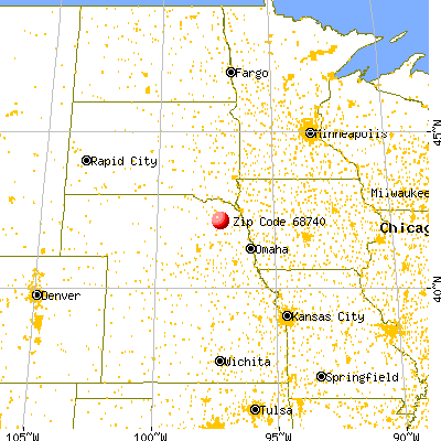 Hoskins, NE (68740) map from a distance