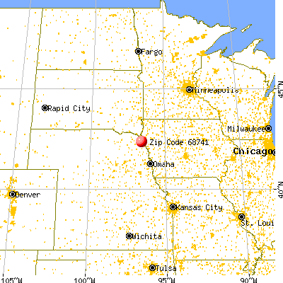 Hubbard, NE (68741) map from a distance