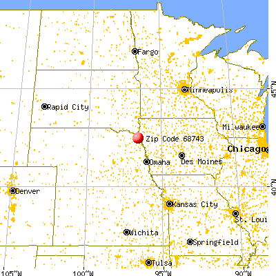 Jackson, NE (68743) map from a distance