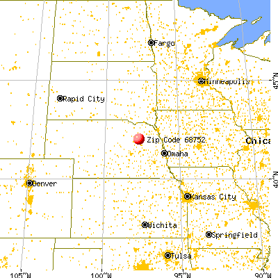 Meadow Grove, NE (68752) map from a distance