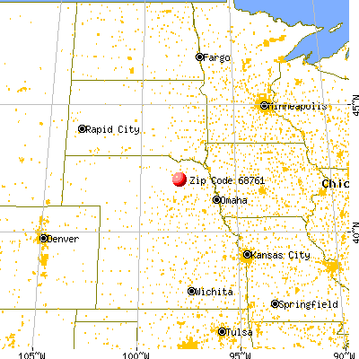 Oakdale, NE (68761) map from a distance