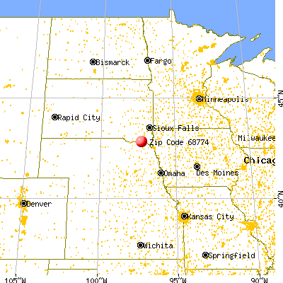 St. Helena, NE (68774) map from a distance