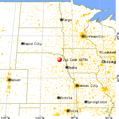 Winside, NE (68790) map from a distance