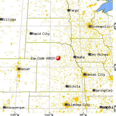 Howard City, NE (68820) map from a distance