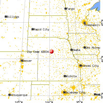 Eddyville, NE (68834) map from a distance