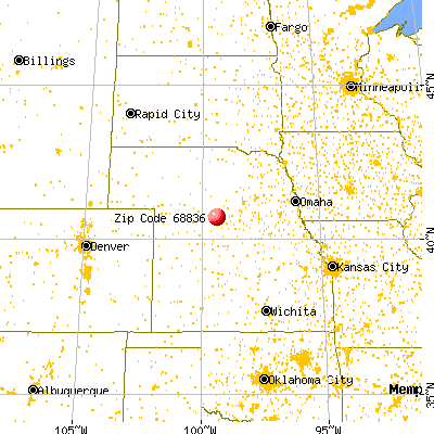 Elm Creek, NE (68836) map from a distance