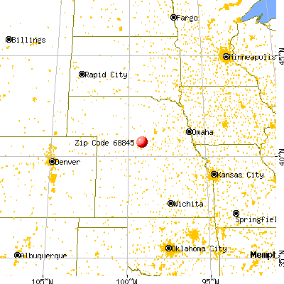 Kearney, NE (68845) map from a distance