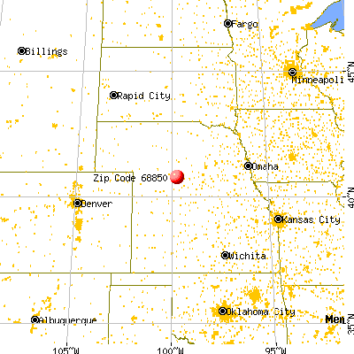 Lexington, NE (68850) map from a distance