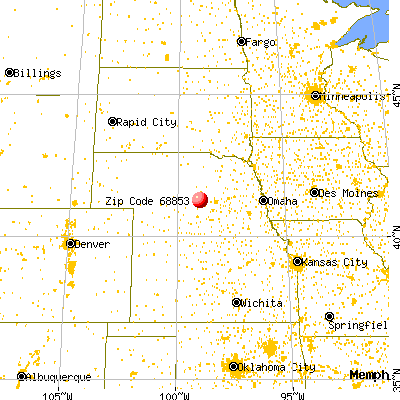 Loup City, NE (68853) map from a distance