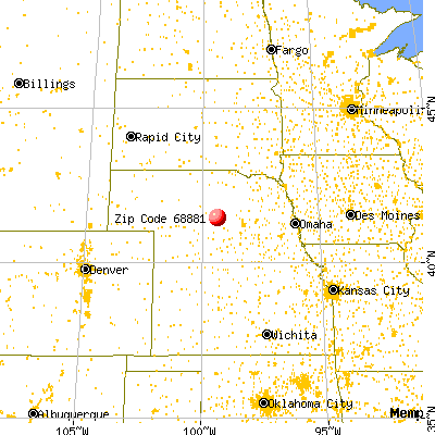 Westerville, NE (68881) map from a distance