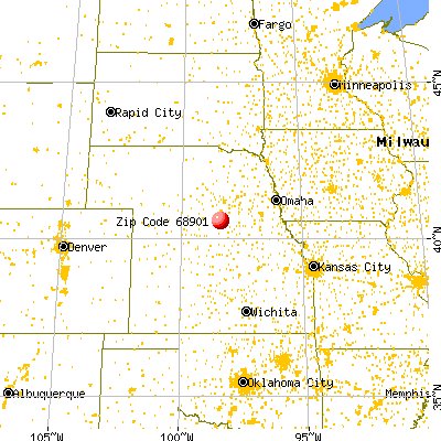 Hastings, NE (68901) map from a distance