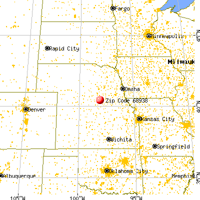 Fairfield, NE (68938) map from a distance