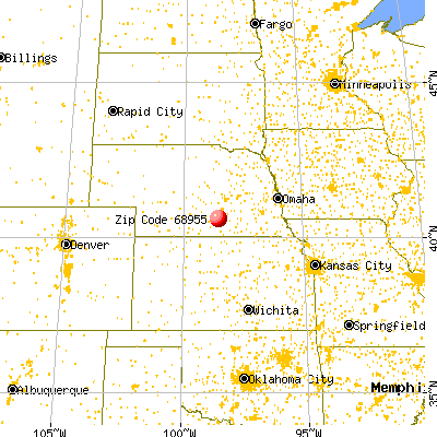 Juniata, NE (68955) map from a distance