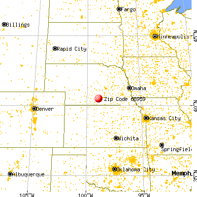 Minden, NE (68959) map from a distance