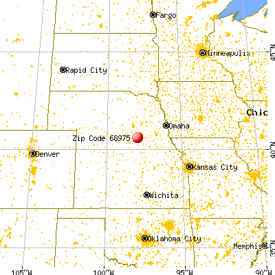 Saronville, NE (68975) map from a distance
