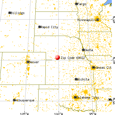 Cambridge, NE (69022) map from a distance