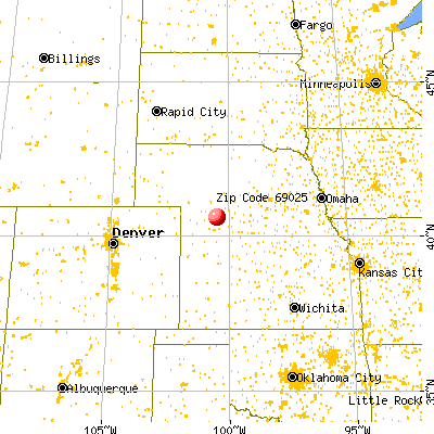 Curtis, NE (69025) map from a distance