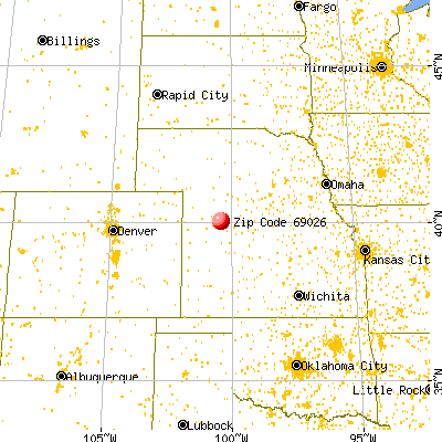 Danbury, NE (69026) map from a distance