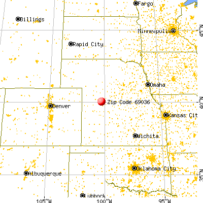 Lebanon, NE (69036) map from a distance