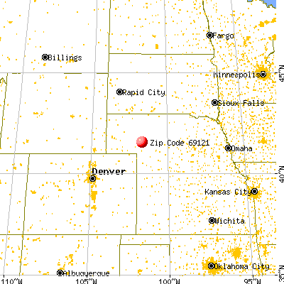 Arthur, NE (69121) map from a distance