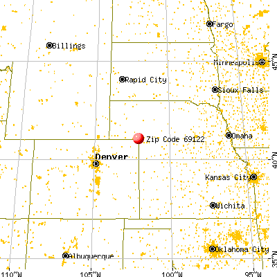 Big Springs, NE (69122) map from a distance