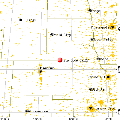 Brule, NE (69127) map from a distance