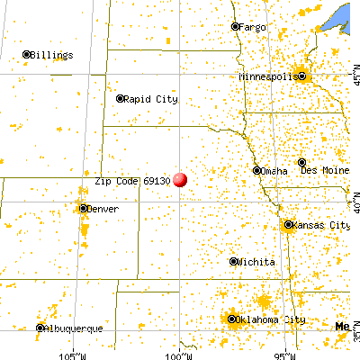 Cozad, NE (69130) map from a distance