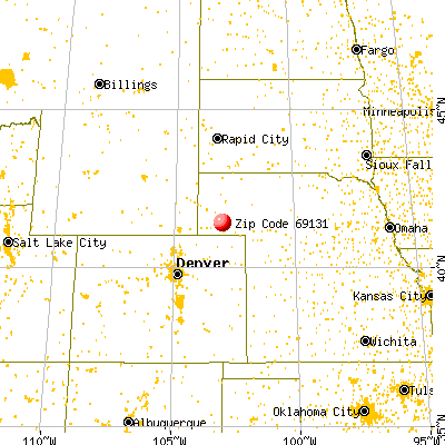 Dalton, NE (69131) map from a distance