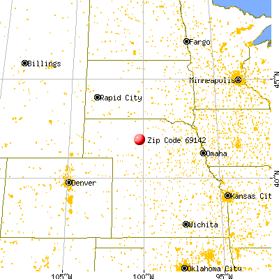 Halsey, NE (69142) map from a distance