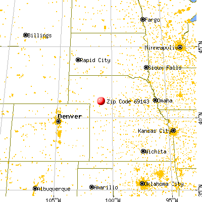Hershey, NE (69143) map from a distance