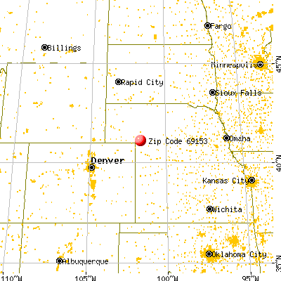 Ogallala, NE (69153) map from a distance