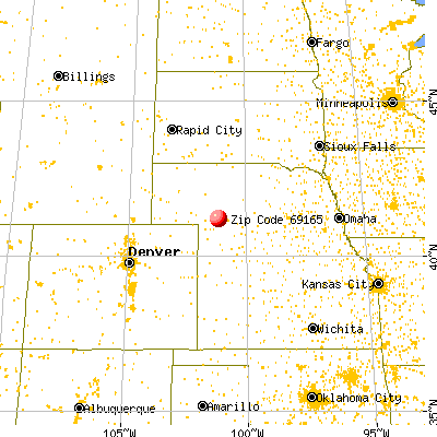 Sutherland, NE (69165) map from a distance