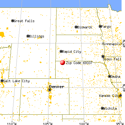 Chadron, NE (69337) map from a distance