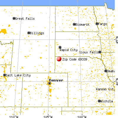 Crawford, NE (69339) map from a distance