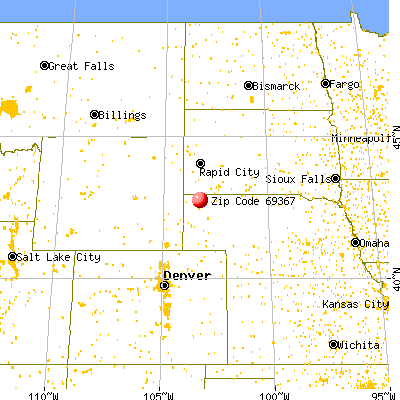 Whitney, NE (69367) map from a distance